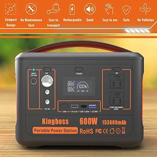 Portable Power Station 110V/600W 568Wh Lithium Battery Pure Sine Wave AC Outlet DC USB Solar Generator Supply for Emergency Outdoor Travel Camping Fis Portable Power Station 110V/600W 568Wh Lithium Battery Pure Sine Wave AC Outlet DC USB Solar Generator Supply for Emergency Outdoor Travel Camping Fis